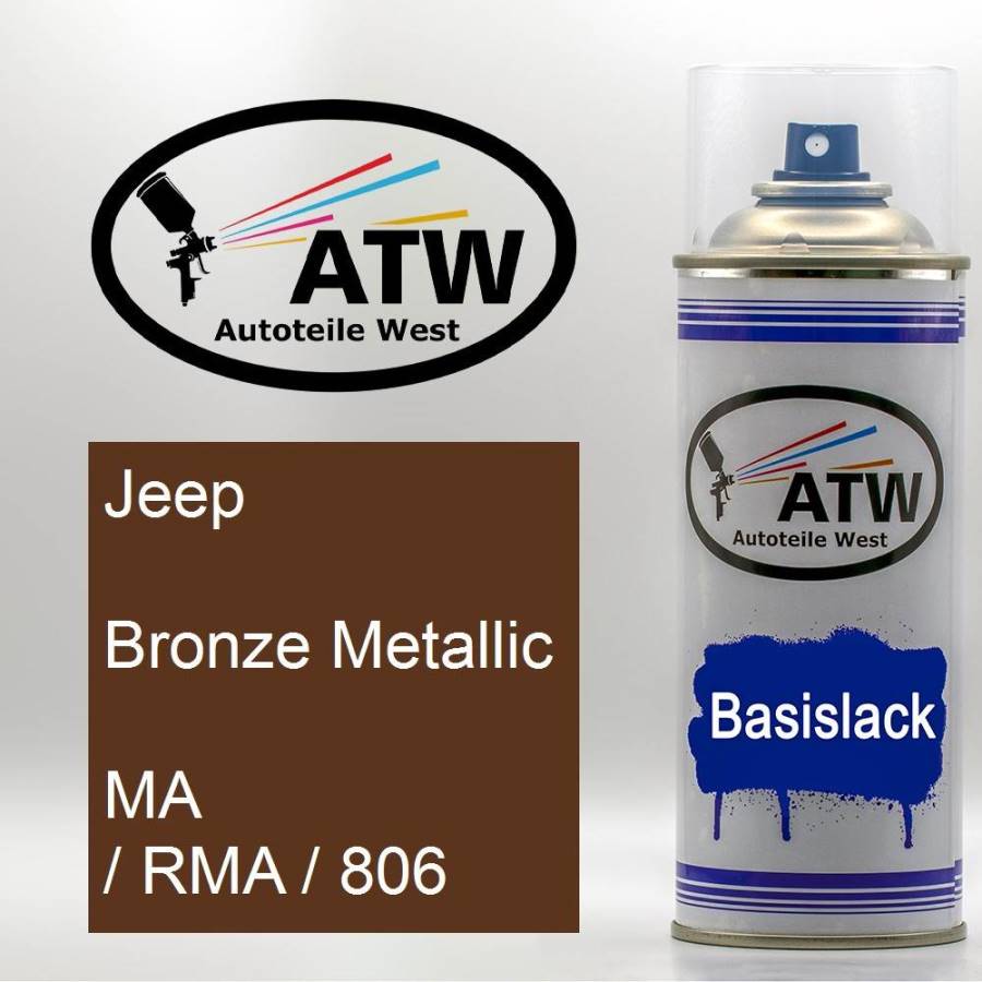 Jeep, Bronze Metallic, MA / RMA / 806: 400ml Sprühdose, von ATW Autoteile West.